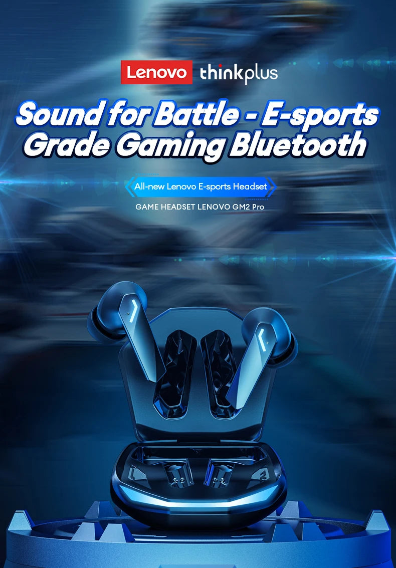 Genuine Lenovo GM2 Pro Bluetooth Earphones Gaming Low Latency In-Ear Wireless Headphones Dual Mode Music Sport Earbuds Headsets