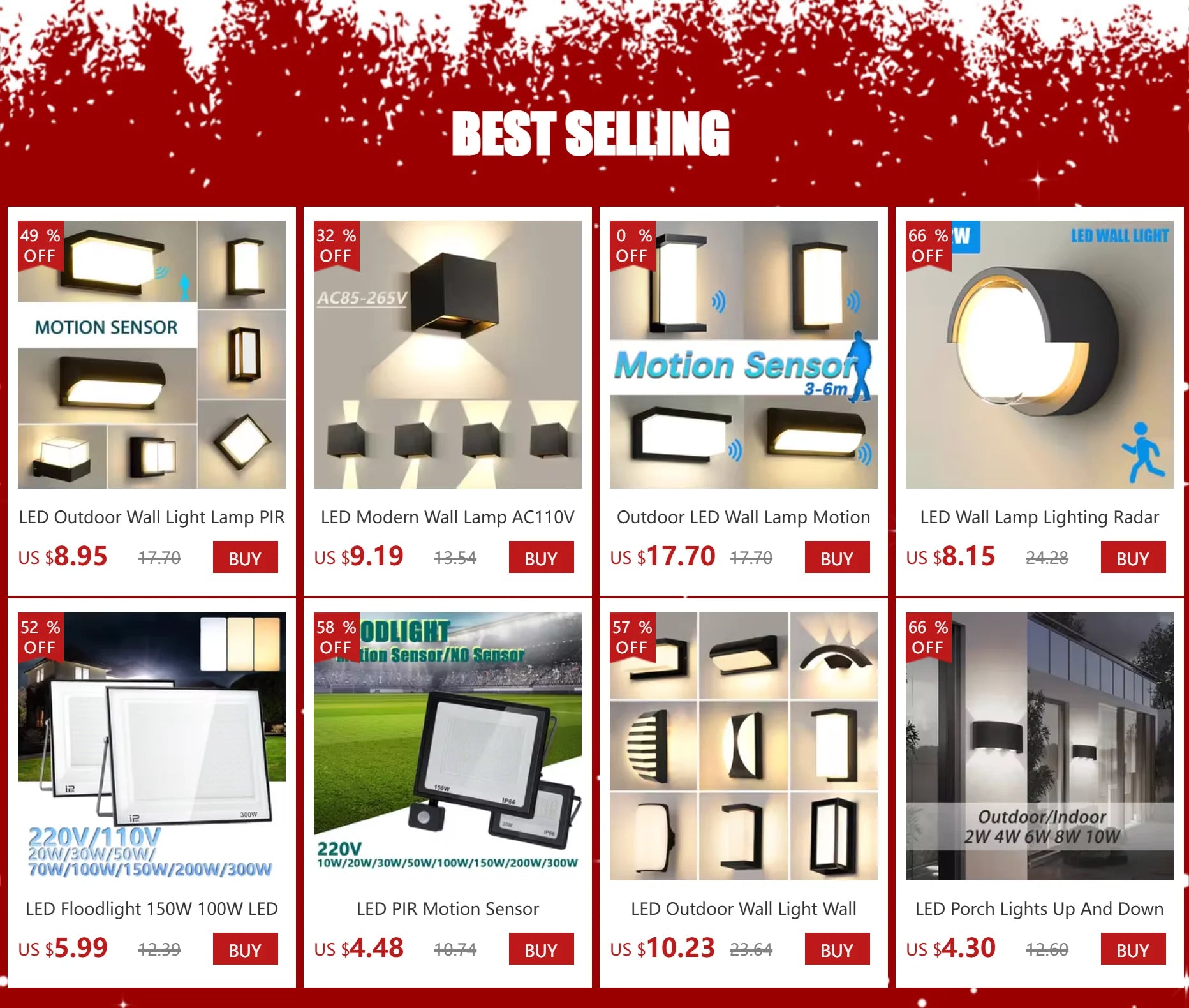Outdoor Wall Light – Modern LED, AC110-220V, Sensor