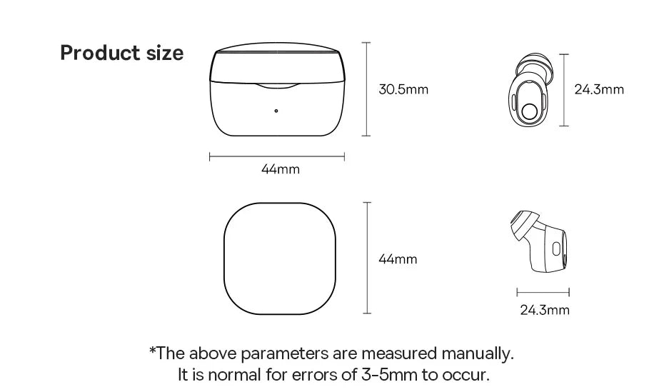 Baseus WM02 Wireless Earphones – TWS, Mini, 25H Battery