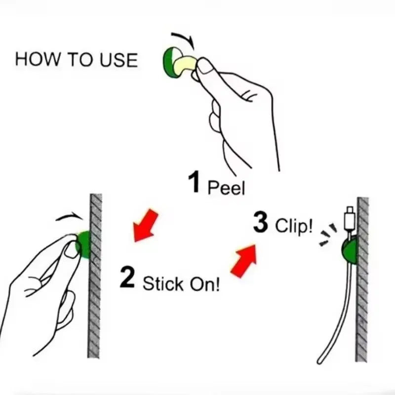 Mini Cable Clips – USB Wire Holder for Desk, Car & Home