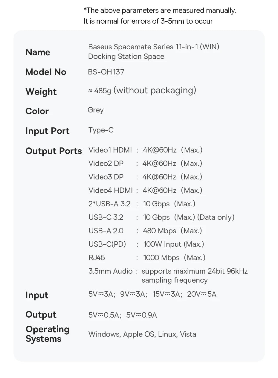 Baseus 12-in-1 USB-C Hub – HDMI 4K & PD 100W