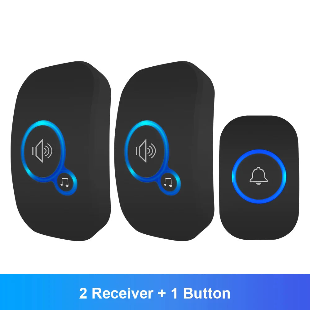 FULLHOUSE Wireless Doorbell Kit – Waterproof Door Chime with Plug-In Receiver & Push Button
