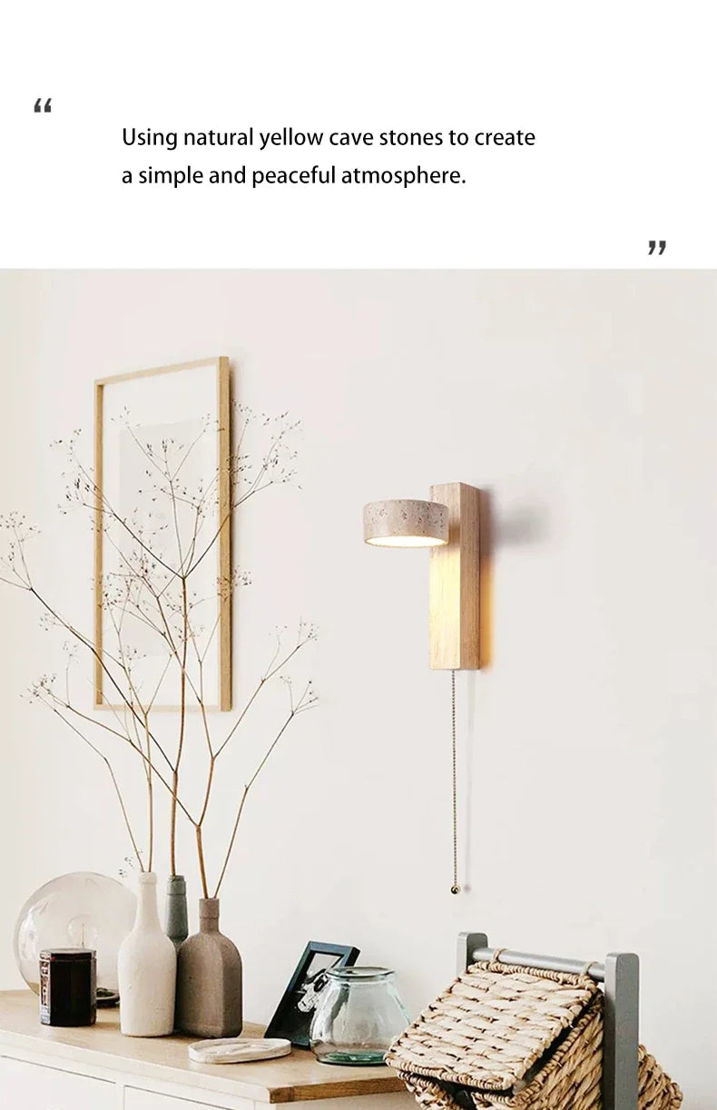Bedside Wall Lamp – Pull Switch, Soft Down Lighting