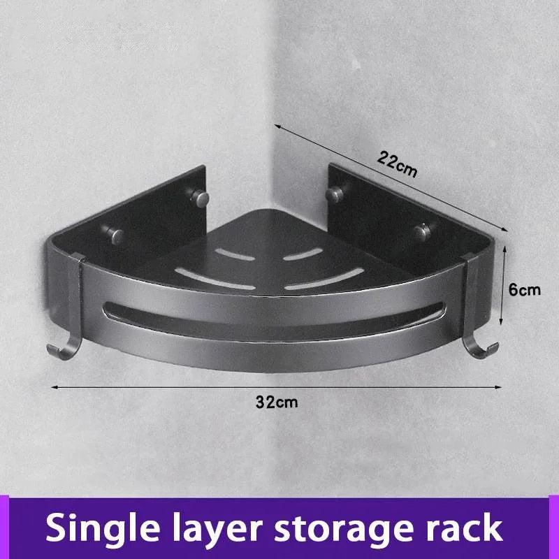 No-Drill Bathroom Shelf – Wall Corner Organizer for Shower & Storage