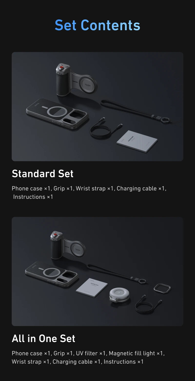 Magnetic Master Grip for iPhone 17 Pro – TELESIN Phone Camera Handle Kit