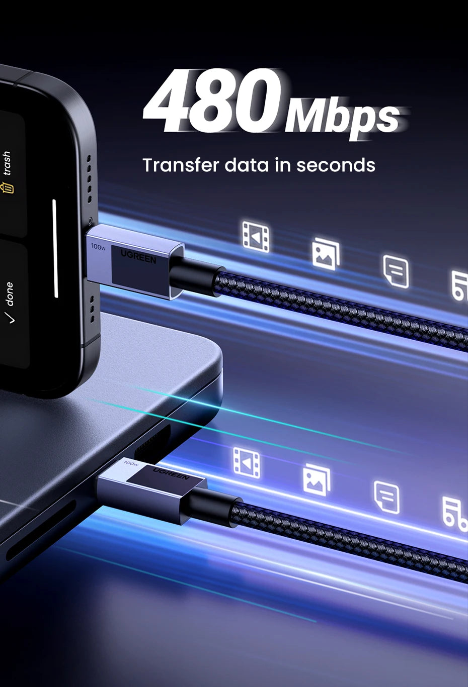 UGREEN USB-C PD 100W Fast Charger Cable