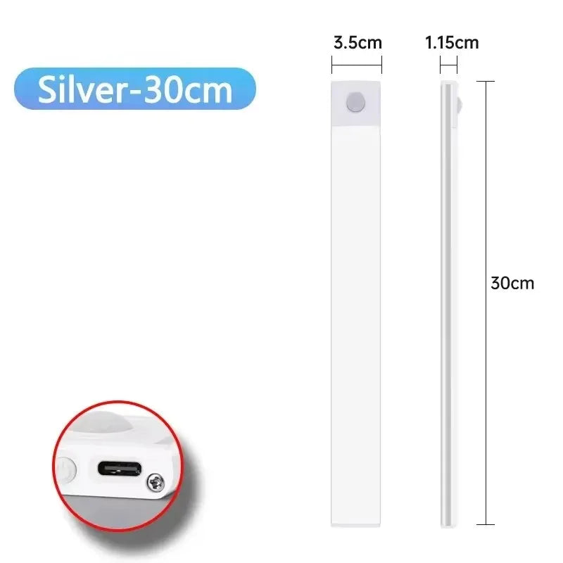3-in-1 Under Cabinet LED Light – Motion Sensor, USB Rechargeable (Multiple Lengths)