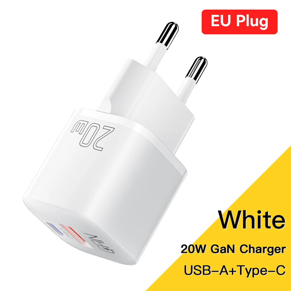 Essager 20W GaN USB Type C Charger Fast Charge Phone QC 3.0 Quick Chargers For iPhone 15 14 13 12 11Pro Max Mini iPad Charging