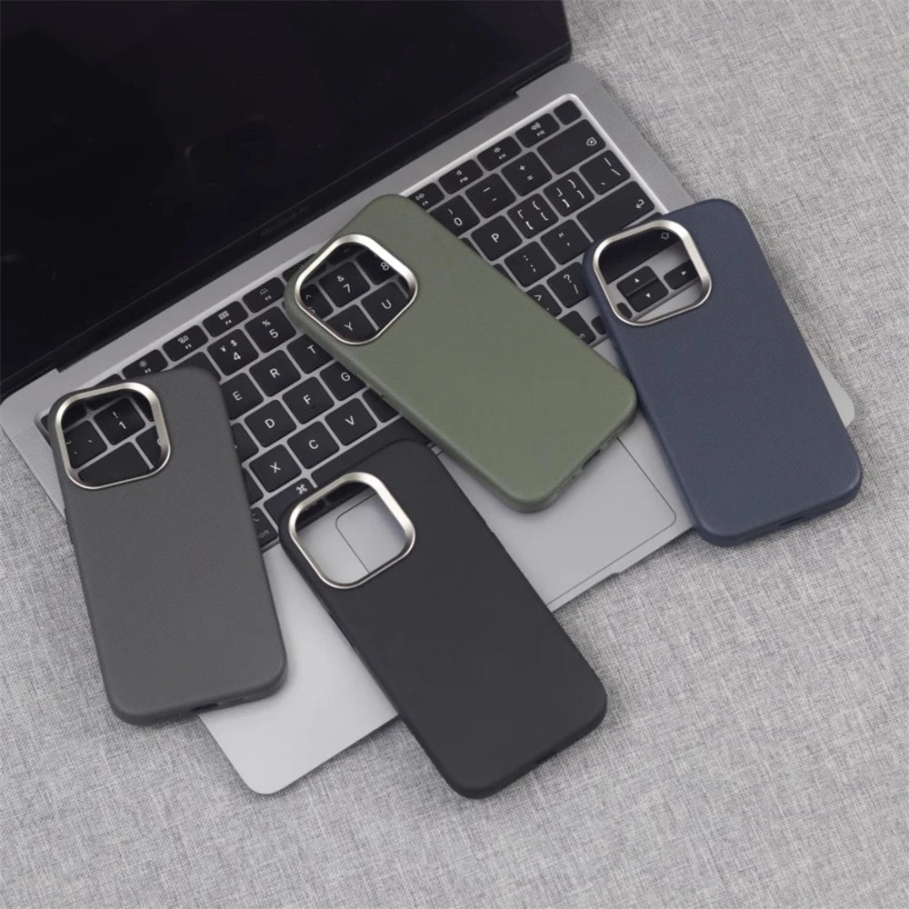 Premium Leather & Alloy iPhone Case – MagSafe Ready
