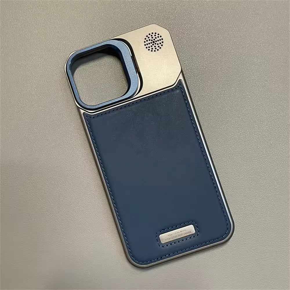Metal Lens Holder Frameless Anti-Leather Magnetic Diffuser Phone Case for IPhone 13 12 Pro Max 15 14 16 Plus Drop Resistant Case