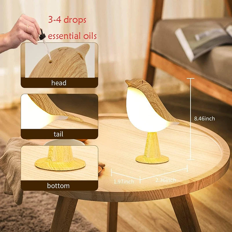 3-Color Wooden Bird Night Lamp