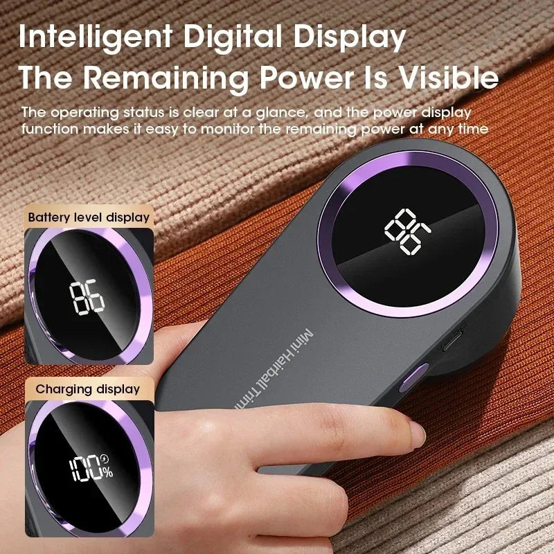Portable Electric Lint Remover – Rechargeable Fabric Shaver with LED Display