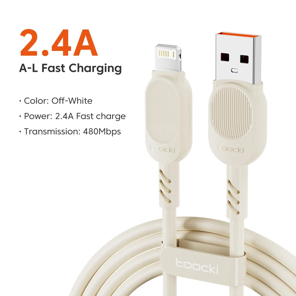 Toocki Fast USB Cable for iPhone & iPad – 2.4A Charging