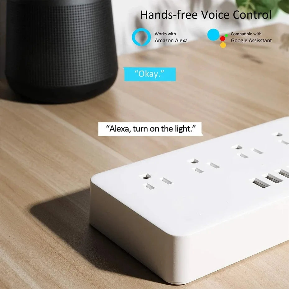 Zigbee Smart Power Strip – 1- 4 AC Outlets & 4 USB Charging Ports