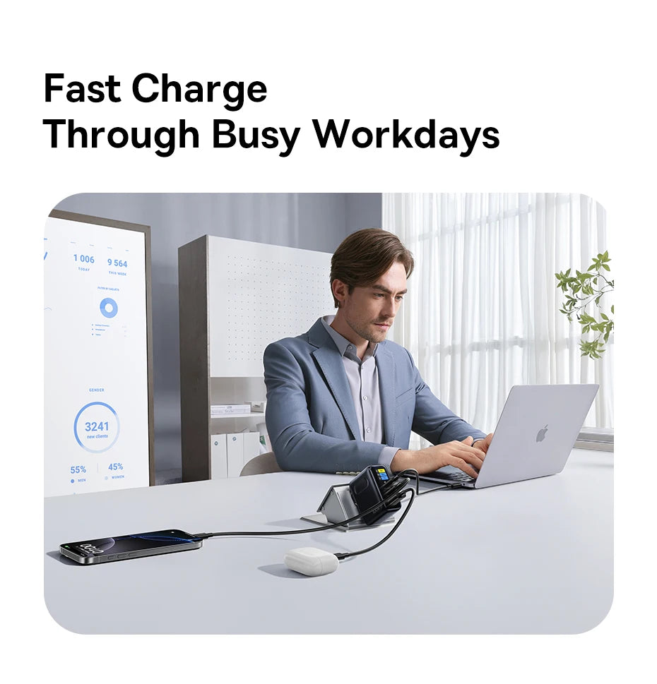 Baseus 100W Fast Charging Display Charger – USB-C for Phone & Tablet