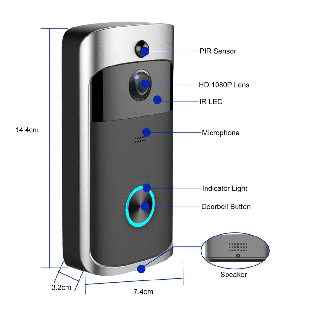 Battery-Powered WiFi Doorbell Camera – Smart Security for House