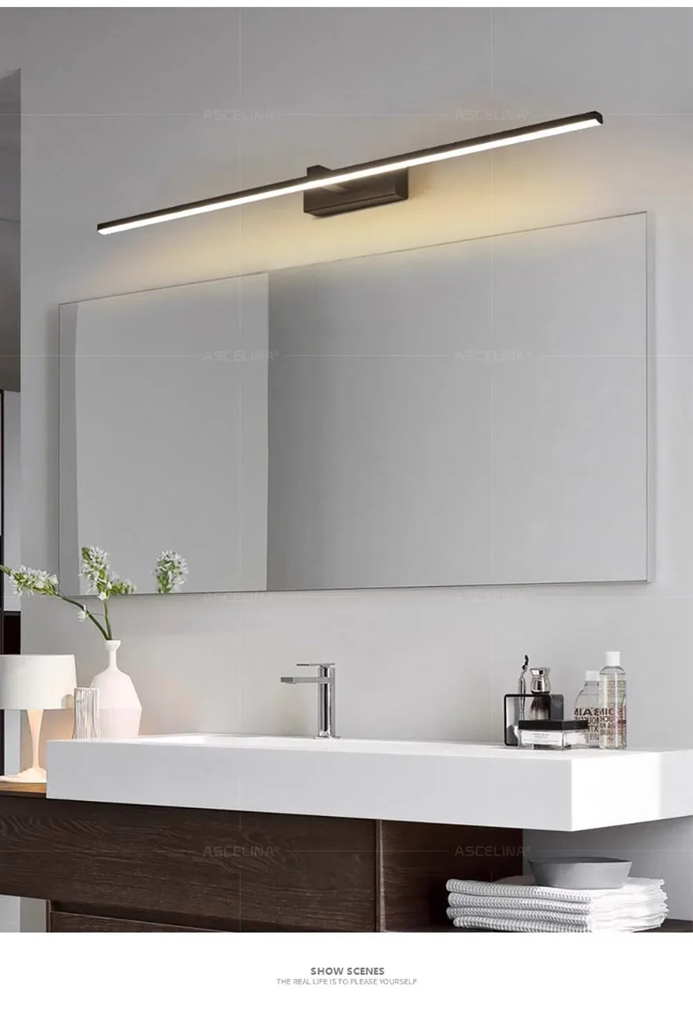 Indoor LED Wall Light – Mirror Decor, 60–100cm