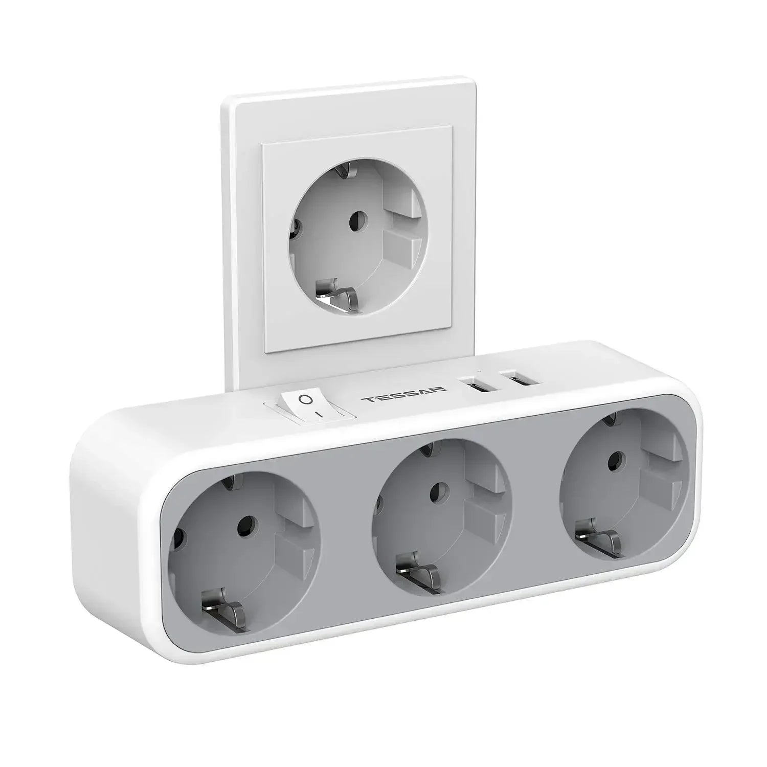 TESSAN Wall Power Strip – USB Ports & Overload Protection