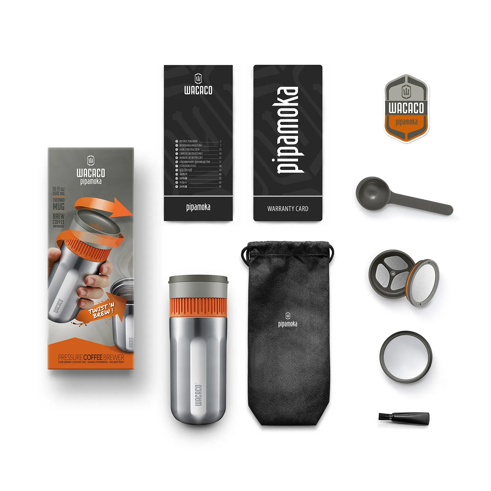WACACO Pipamoka All-in-One Coffee Maker – Hand-Powered, Insulated & Pressure Brewer