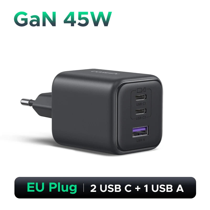 【EU Plug】UGREEN 45W/30W/25W/20W GaN Charger PD3.0 PPS QC3.0 USB C Fast Charger For iPhone 16 15 14 Pro Max Samsung S25 iPad Air