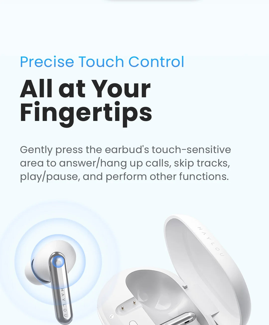 HAYLOU Mori Pro ANC Wireless Earbuds Bluetooth 5.4 Headphones 43dB Hi-Res Audio Noise Cancellation 6 Mics Earphones 28Hrs
