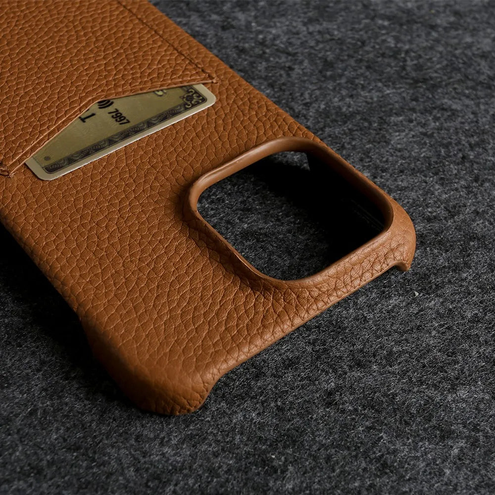 Multifunctional Charging Cable Lanyard Genuine Leather Case For iPhone 16 Pro Max 15Pro 11 13 12 14Pro Crossbody Strap Card Slot