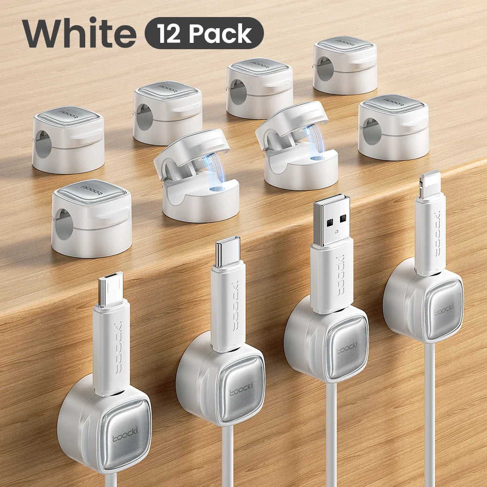 Toocki Magnetic Cable Clips – Desk Wire Management Organizer