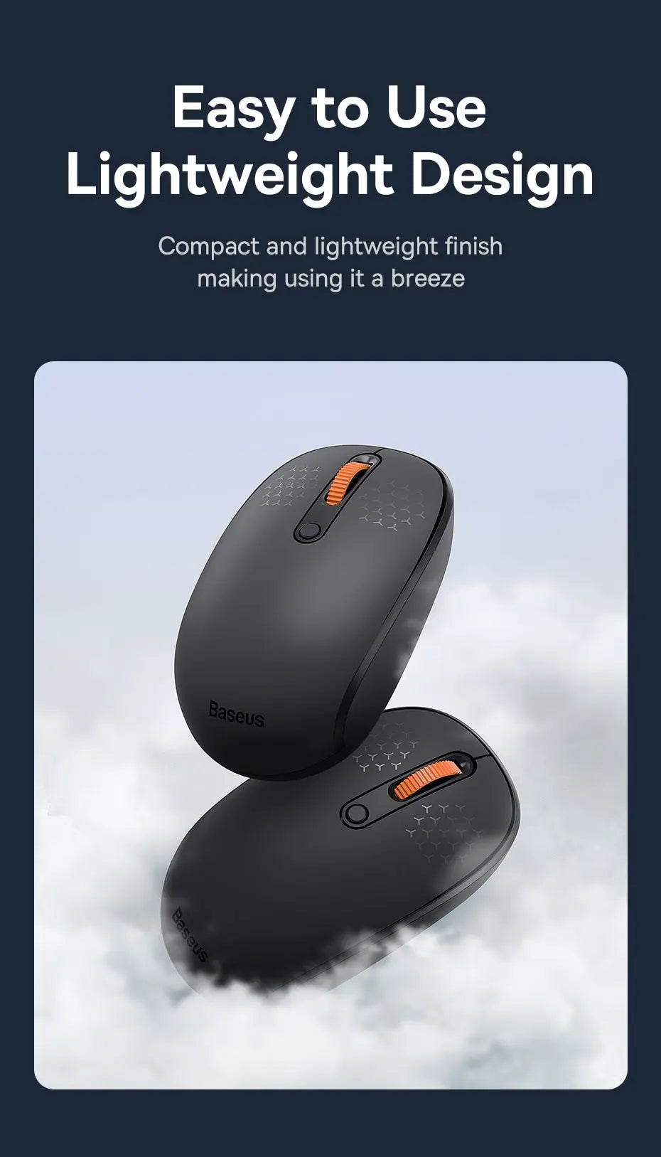 Baseus F01B Wireless Bluetooth Mouse – Silent 1600 DPI
