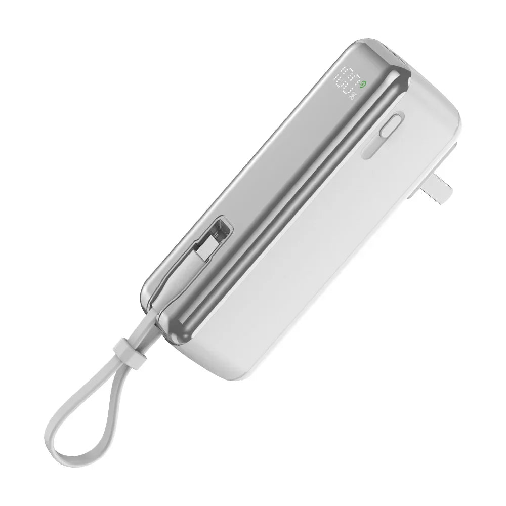 5000mAh Mini Power Bank – 20W Fast Charging with Cable