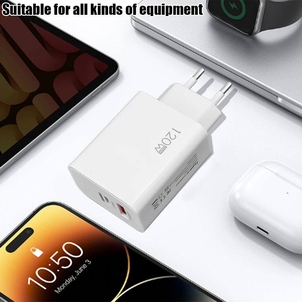 120W USB-C PD Charger Kit – Fast Charging for iPhone & Android