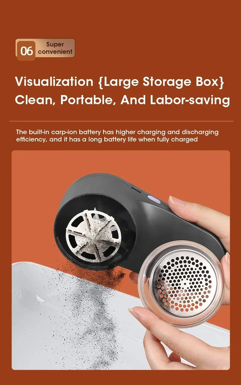 Portable Electric Lint Remover – Rechargeable Fabric Shaver with LED Display