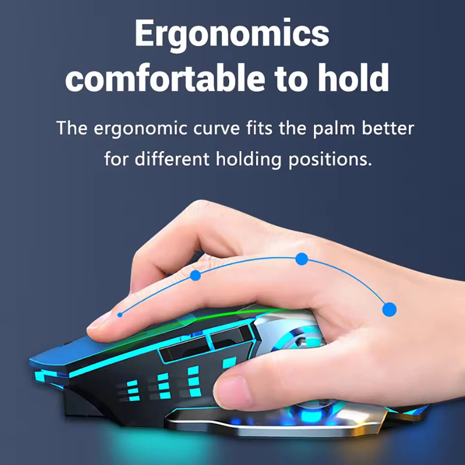 Wireless Rechargeable Mouse – Gaming Backlight, Bluetooth & USB for PC