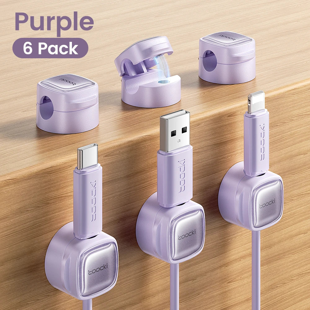 Toocki Magnetic Cable Clips – Desk Wire Management Organizer