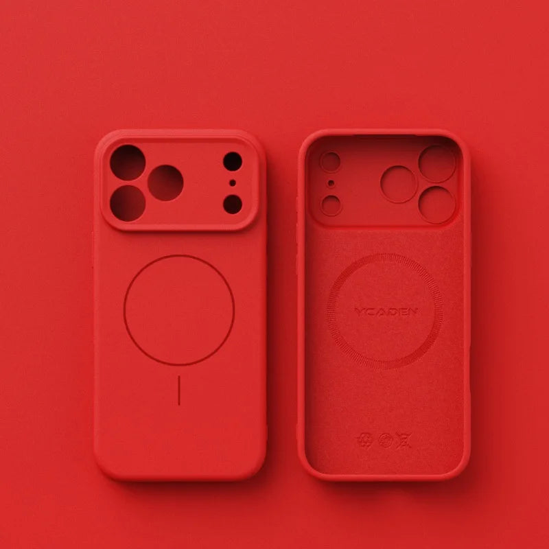 Liquid Silicone MagSafe iPhone Case – Matte Cover (iPhone 14–17 Series)