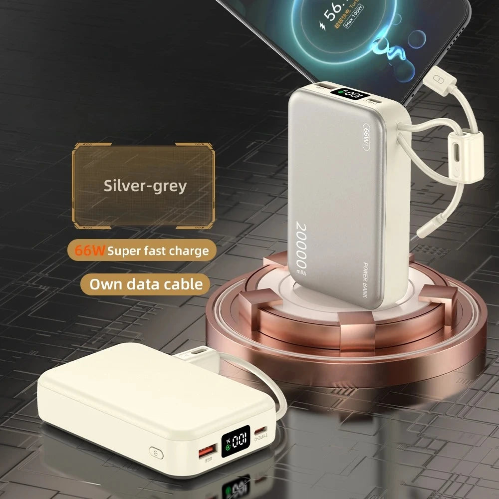 20000mAh 66W Fast Charge Power Bank – for iPhone, Xiaomi & Samsung