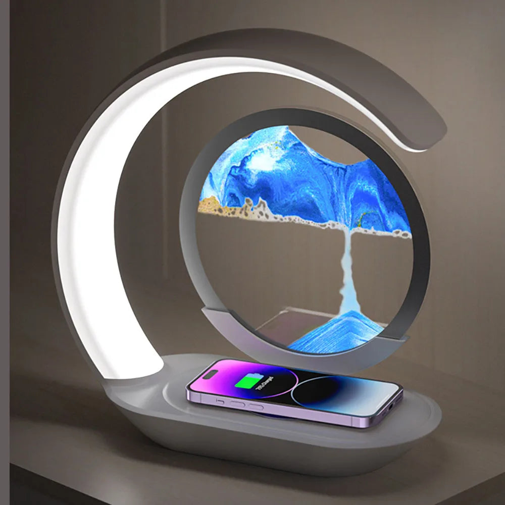 3D Quicksand Table Lamp – Wireless Desk & Ambient Night Light