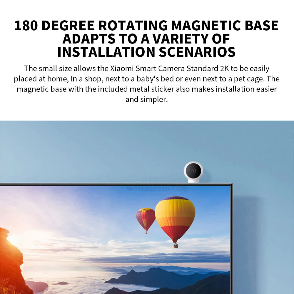 Xiaomi Indoor WiFi Security Camera – 2K HD, WiFi, Night Vision, Magnetic Base