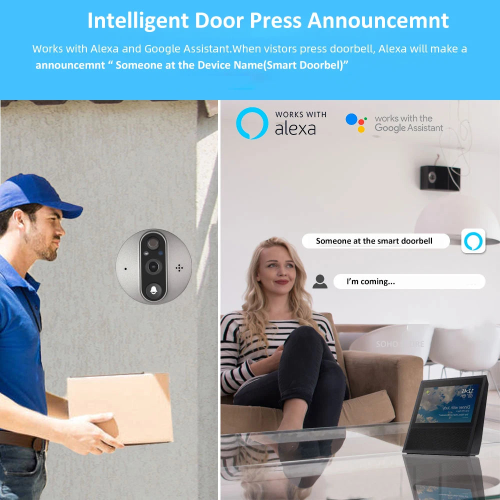 3MP Smart WiFi Doorbell Camera – PIR Motion & 5000mAh Battery