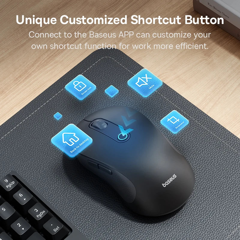 Baseus F02 Wireless Mouse – Ergonomic & Bluetooth