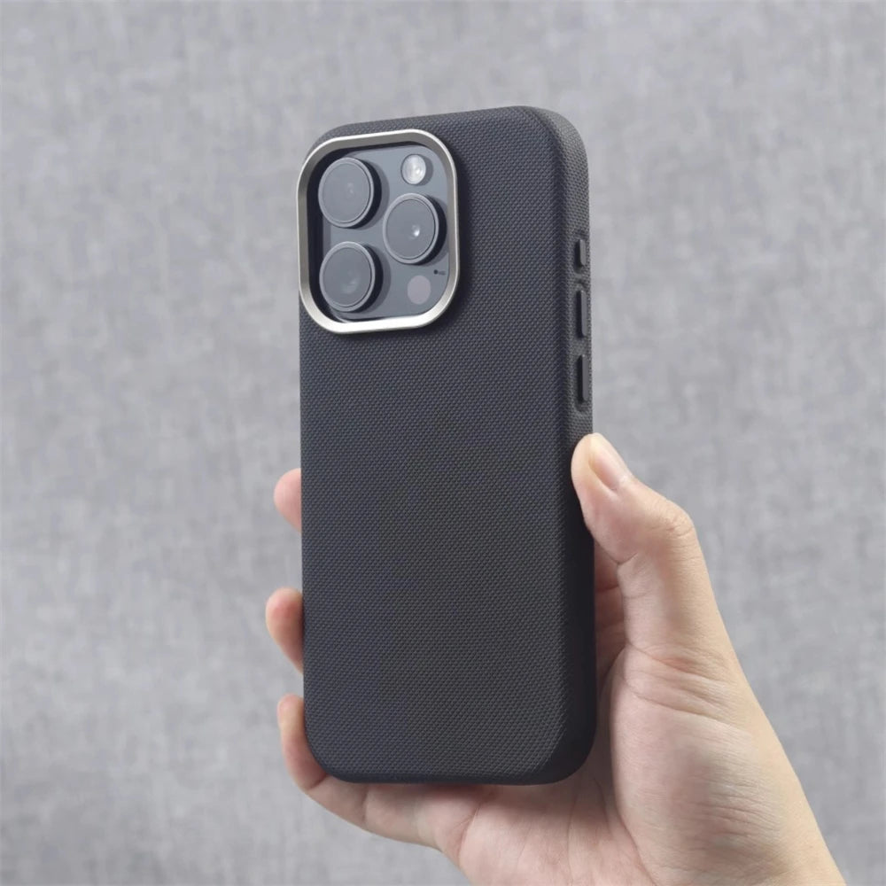 Premium Leather & Alloy iPhone Case – MagSafe Ready