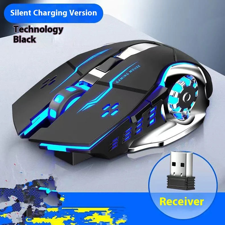 Wireless Rechargeable Mouse – Gaming Backlight, Bluetooth & USB for PC