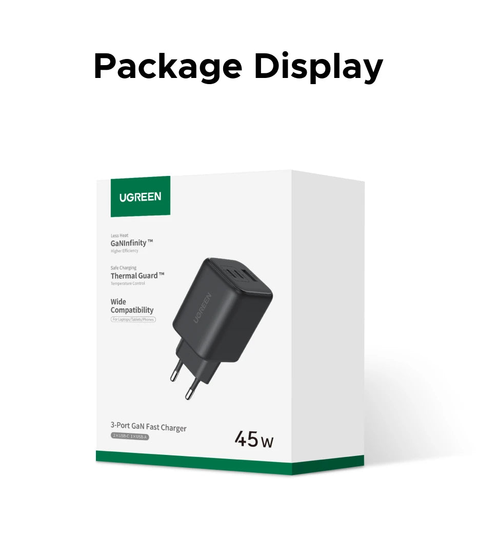 UGREEN 45W GaN USB-C Charger – PD3.0 PPS Fast Charging