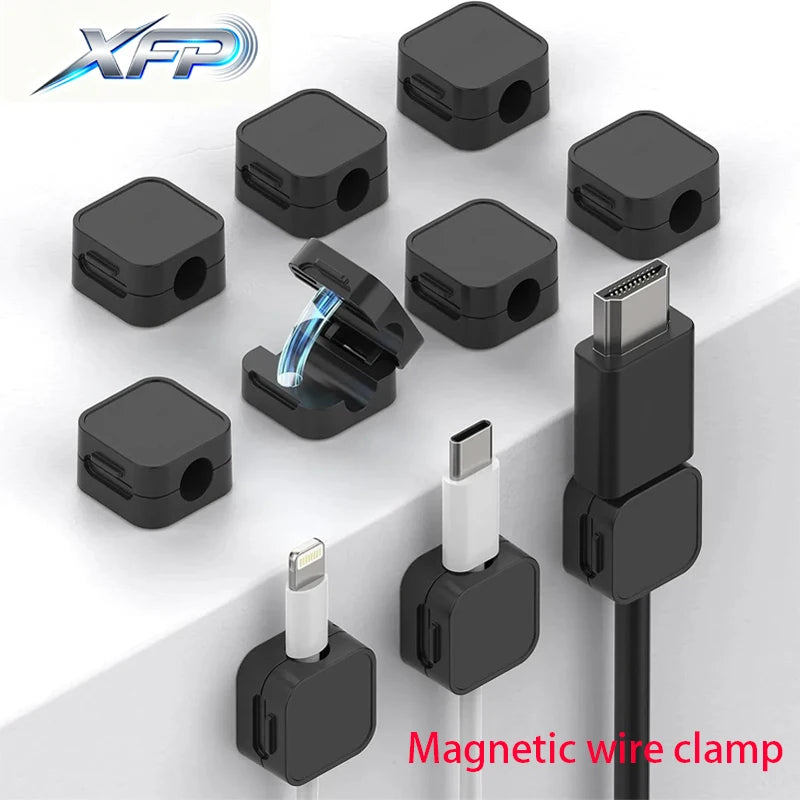 Magnetic Cable Clips – Adjustable Cord Holder for Desk, Wall & Car