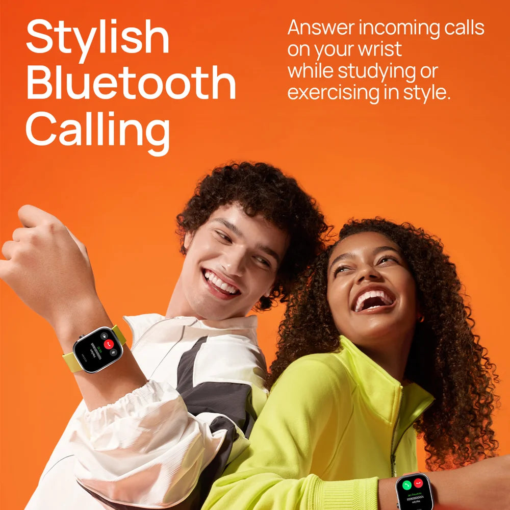 Mibro C4 Smartwatch – 2’’ Large Screen, Bluetooth Call, Heart & Oxygen Monitor