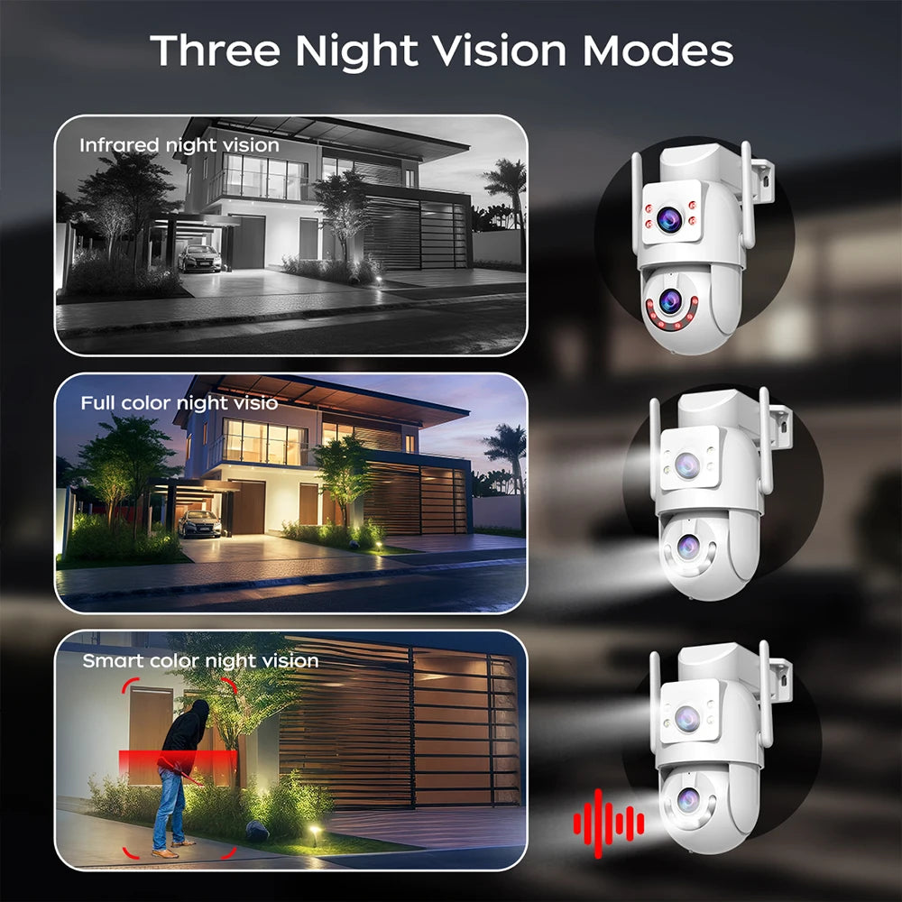 JOOAN 4K 8MP Outdoor PTZ Security Camera – Dual Lens AI Tracking