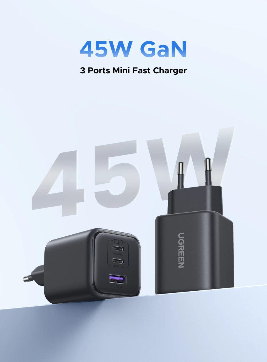 UGREEN 45W GaN USB-C Charger – PD3.0 PPS Fast Charging