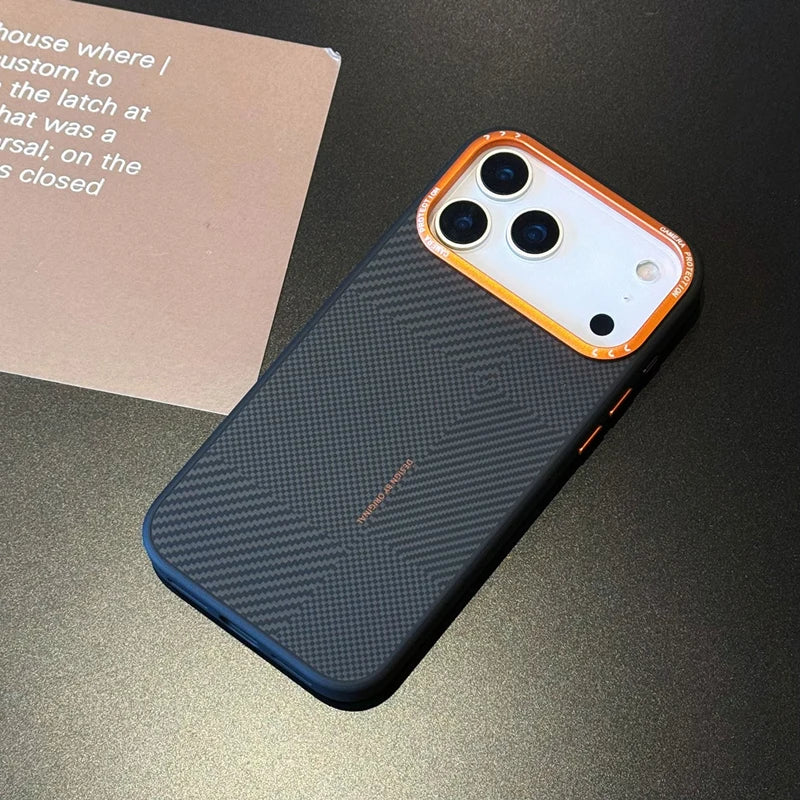 MagSafe iPhone Case – Carbon Fiber Texture, Wireless Charging