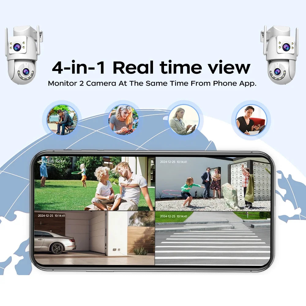JOOAN 4K 8MP Outdoor PTZ Security Camera – Dual Lens AI Tracking