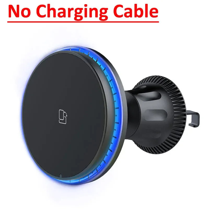 LED/RGB Magnetic Car Wireless Charger For iPhone 12 13 14 15 Pro Max Macsafe Car Phone Holder Stand Mount Fast Charging Station