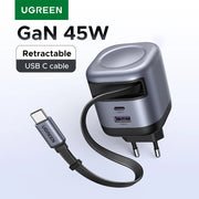 UGREEN PD 3.0 USB-C Retractable Charger – iPhone & MacBook